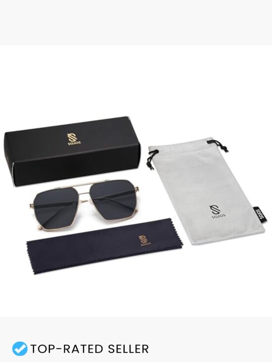 Retro Oversized Square Polarized Sunglasses Vintage Classic Metal Sun Glasses main image 6